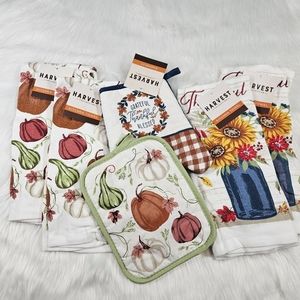 Harvest Kitchen Towels & Oven Mitt Set